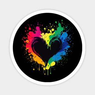 Heart with exploding neon colors Magnet